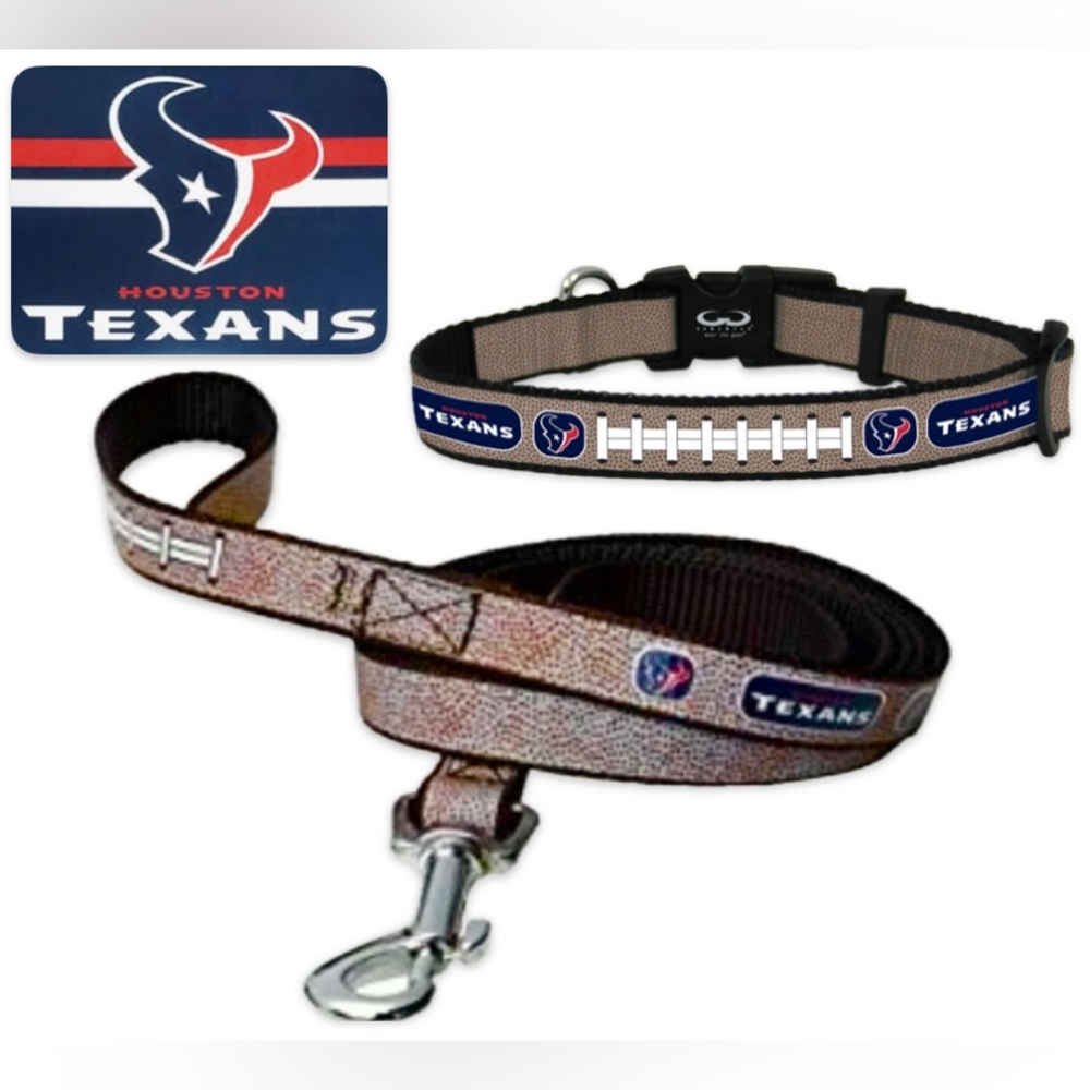 NWT [Gamewear] Houston Texans NFL Football Matching Reflective Pet Leash/Collar